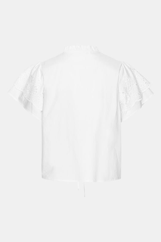MayaIC Topp - Hvit Broderi