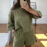 VMNatali 3/4 Crop Shirt - Sage