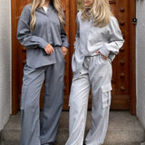 LivaIC Shirt - Light Grey Pinstripe