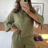 VMNatali 3/4 Crop Shirt - Sage