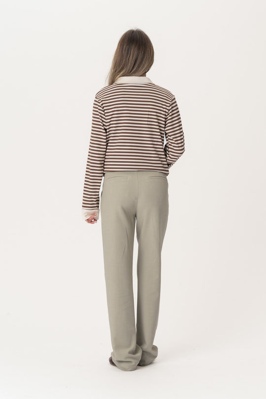 CarlyIC Polo - Brun Stripete