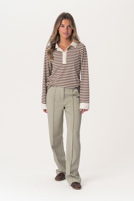 CarlyIC Polo - Brun Stripete