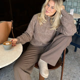 VMMili LS Zipper Pullover - Brown Lentil