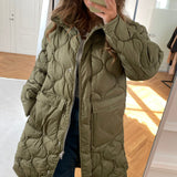 JXLenora Shiny Quilted Coat - Burnt Olive