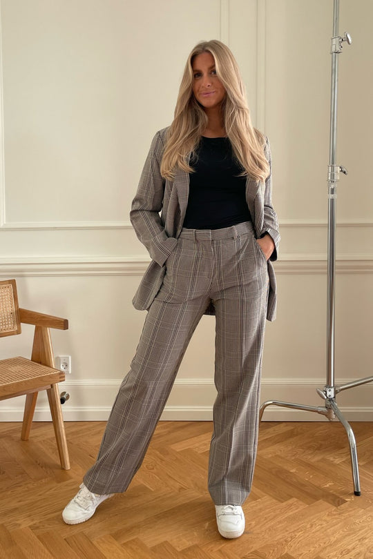 JXMary Dressbukser - Rutete Brun