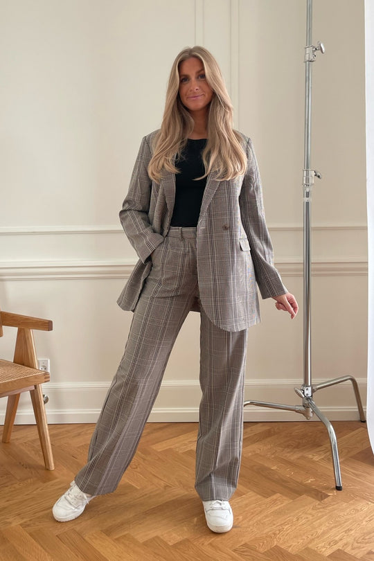 JXMary Dressbukser - Rutete Brun