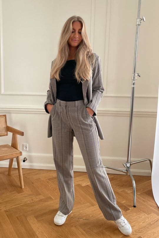JXMary Dressbukser - Rutete Brun