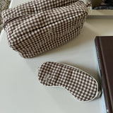 EmilieIC Sleeping Mask - Beige Checks