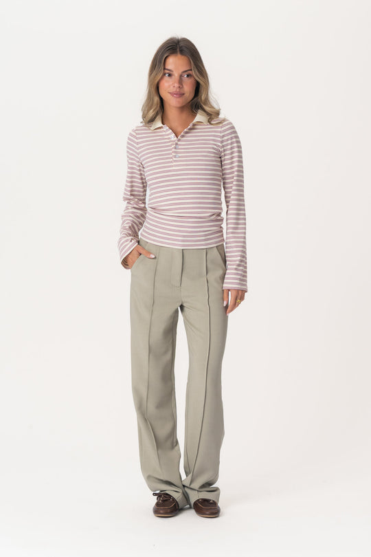 LivaIC Polo - Lavendelfargede Striper