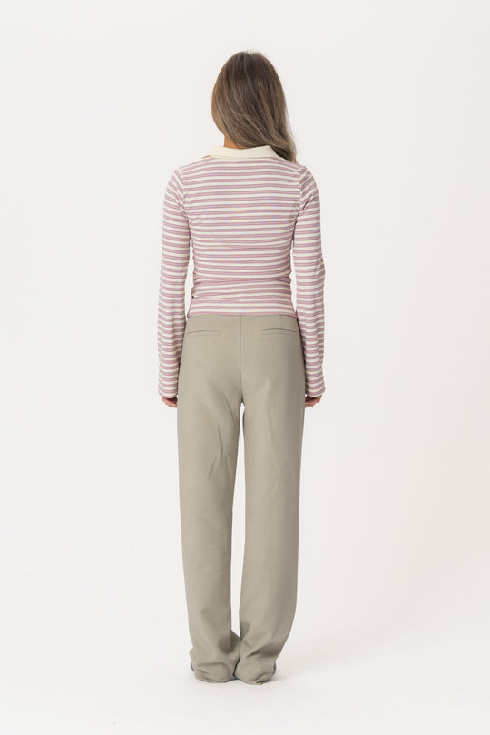 LivaIC Polo - Lavendelfargede Striper