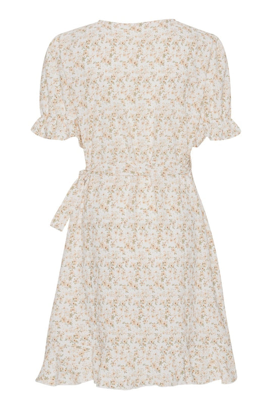 NaomiIC Kjole - Fersken Blomstertrykk