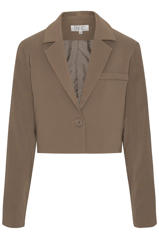 SelmaIC Cropped Blazer - Mørk Beige