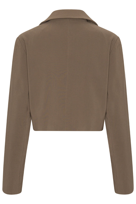 SelmaIC Cropped Blazer - Mørk Beige