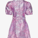 Noella Neva Jacquard Belt Dress - Lilac Jacquard