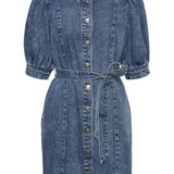 NMFreya SS Denim Belt Dress - Medium Blue Denim