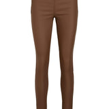 OBJBelle MW Coated Leggings - Dark Earth