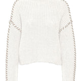 VMCream LS Funnelneck Pullover - Snow White With Silver Lining