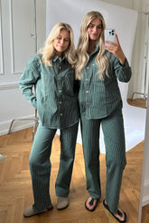 ONLNehva Jeans - Mørk Grønn Hvit Stripete