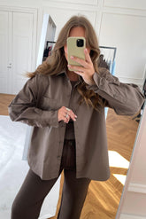 Jamie Oversized Skjorte - Brun - BYIC