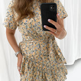 Agnes Kjole - Gul Trykk