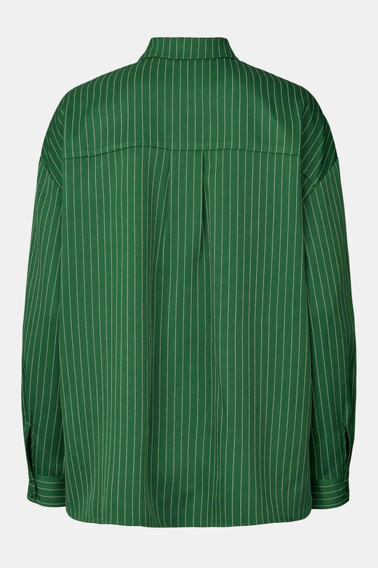 LivaIC Skjorte - Mørk Grønn  Hvit Stripete
