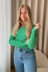 JXFreya Bluse - Grønn Med Hvite Striper