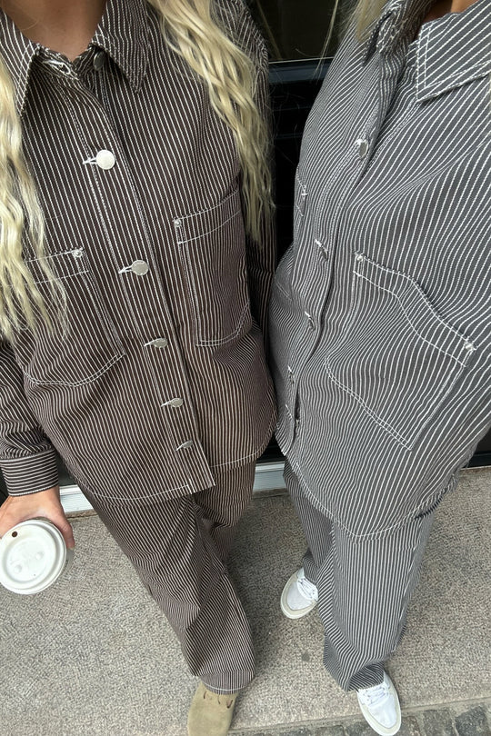 ONLNehva Jeans - Grå Hvit Stripete