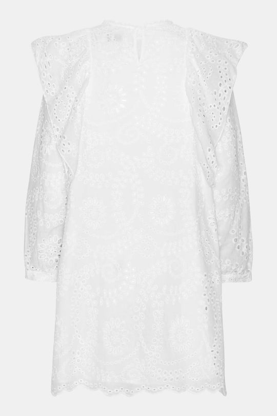 IngridIC Kjole - Hvit Broderi