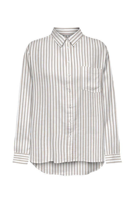 ONLTokyo Skjorte - Off White Brun Stripete