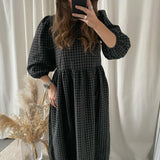 Aminni O-Neck 3/4 Midi Dress - Green - BYIC