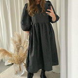 Aminni O-Neck 3/4 Midi Dress - Green - BYIC