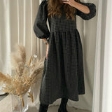 Aminni O-Neck 3/4 Midi Dress - Green - BYIC