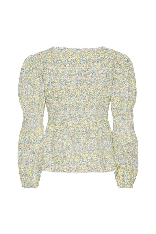 KaroIC Smock Topp - Pastel Grønn Trykk