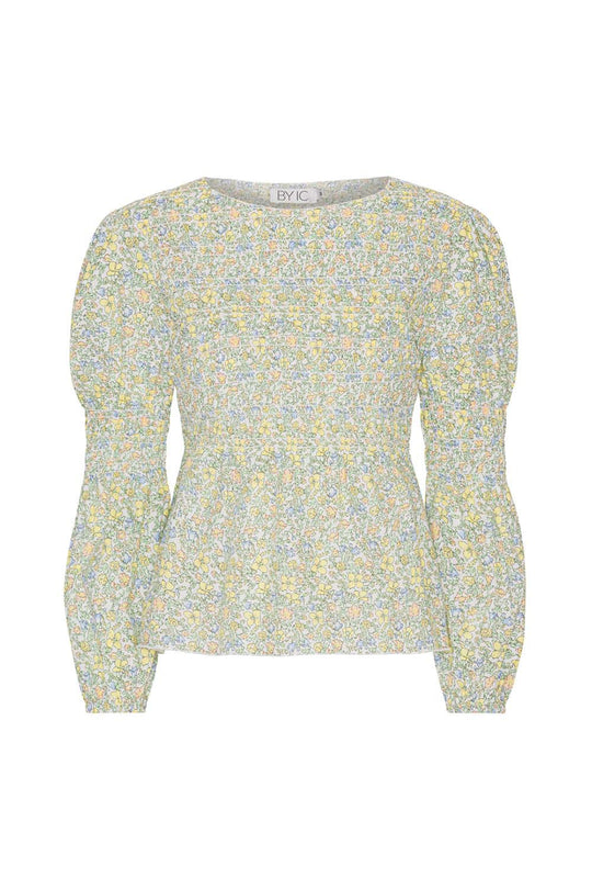 KaroIC Smock Topp - Pastel Grønn Trykk