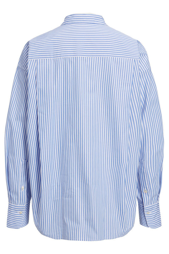 JXJamie Oversized Skjorte - Blå Hvit Stripete
