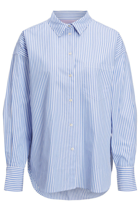 JXJamie Oversized Skjorte - Blå Hvit Stripete