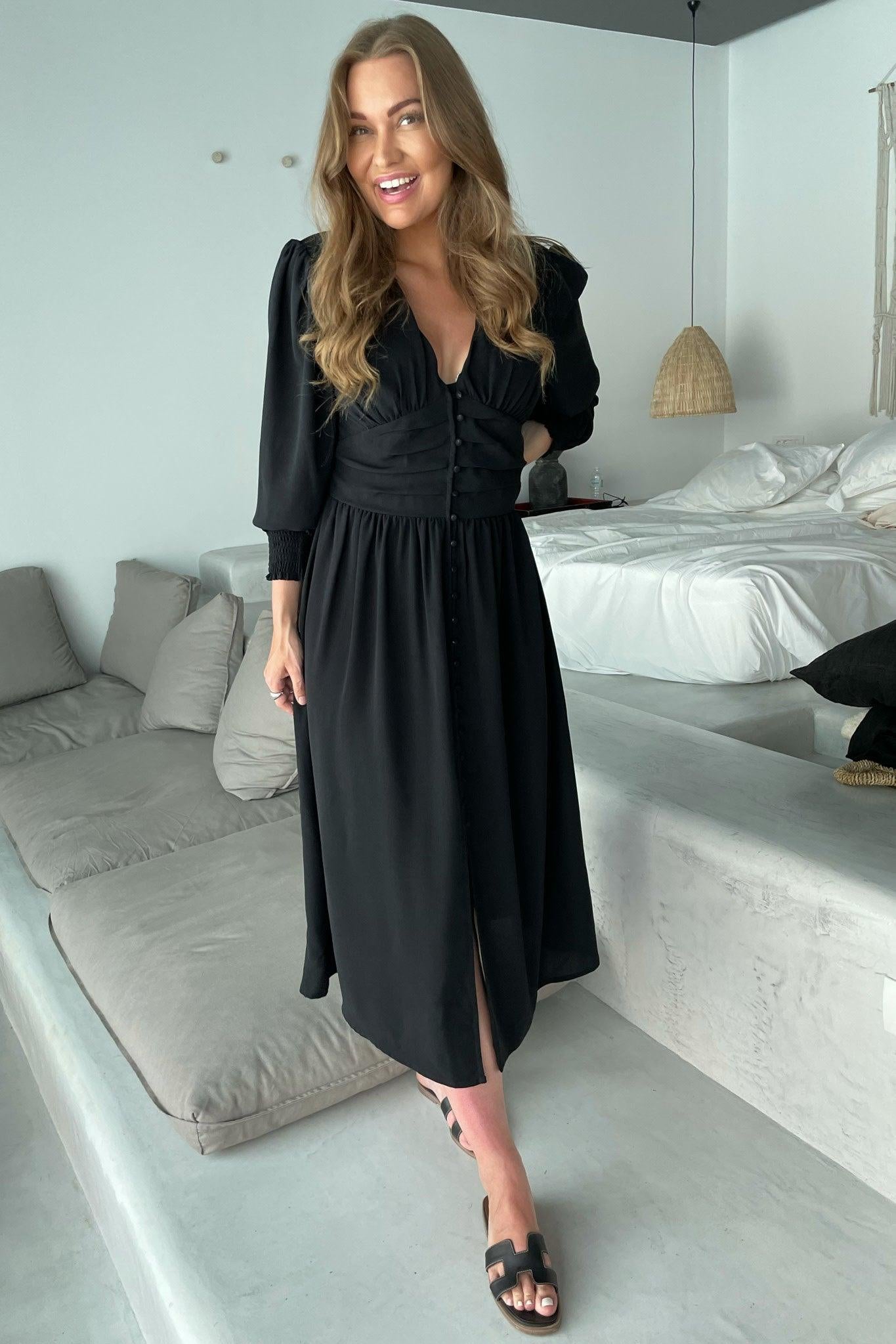 Long Adel Dress - Black - BYIC