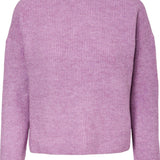 Olina LS Highneck Blouse - Purple - BYIC